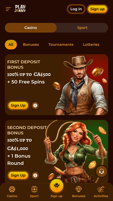 Promociones móviles del casino PlayJonny