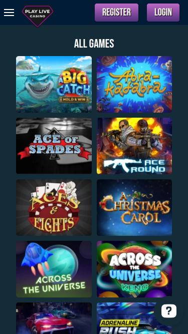 Juegos de escritorio de PlayLive Casino