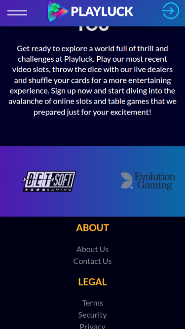 Desarrollador de juegos móvil de Playluck Casino