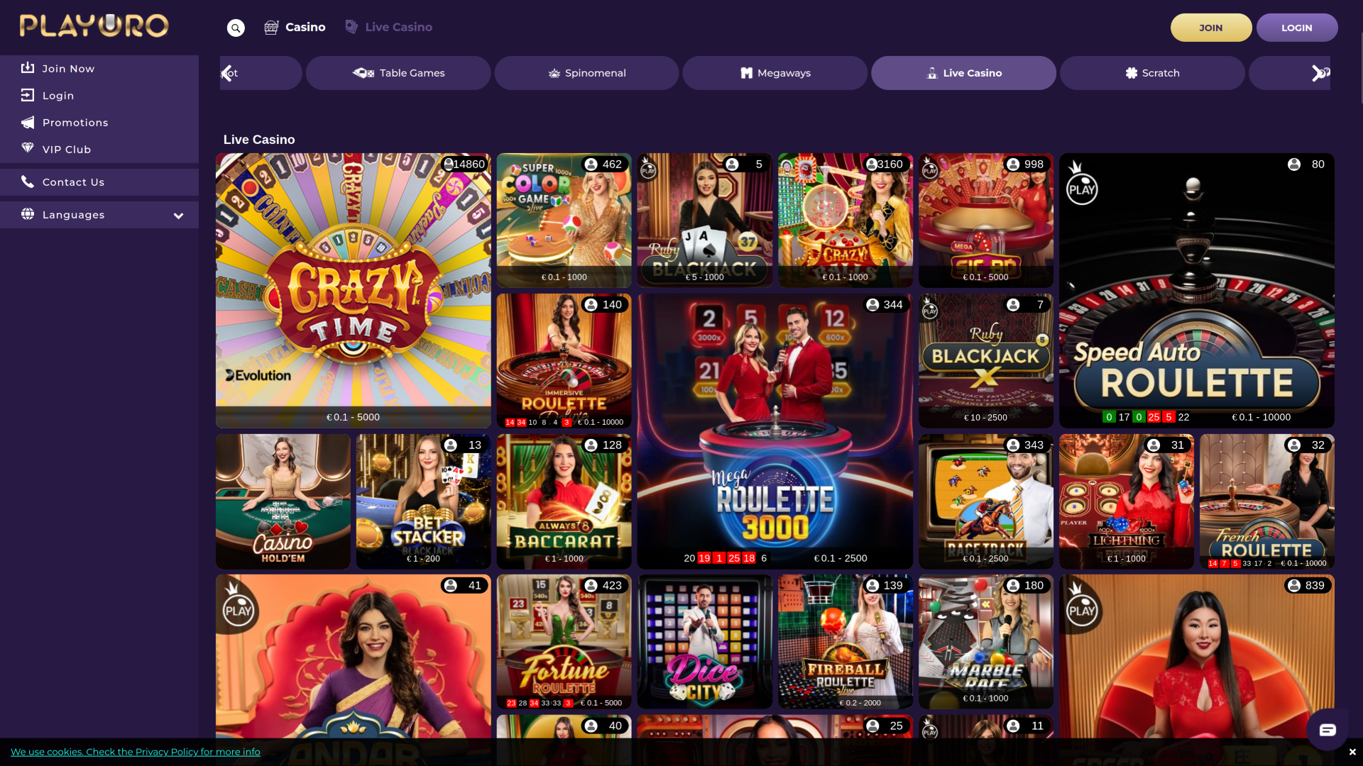 PlayOro Desktop Live Dealer