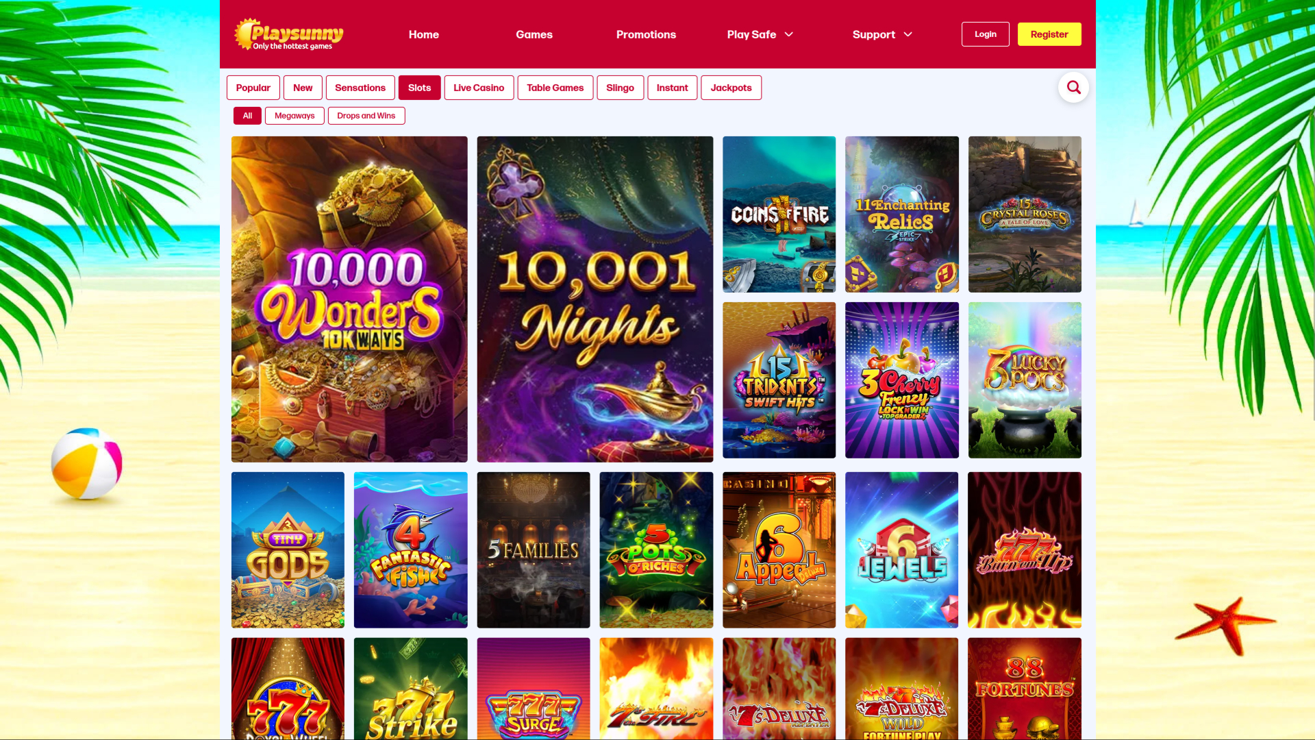 Juegos de escritorio de PlaySunny Casino