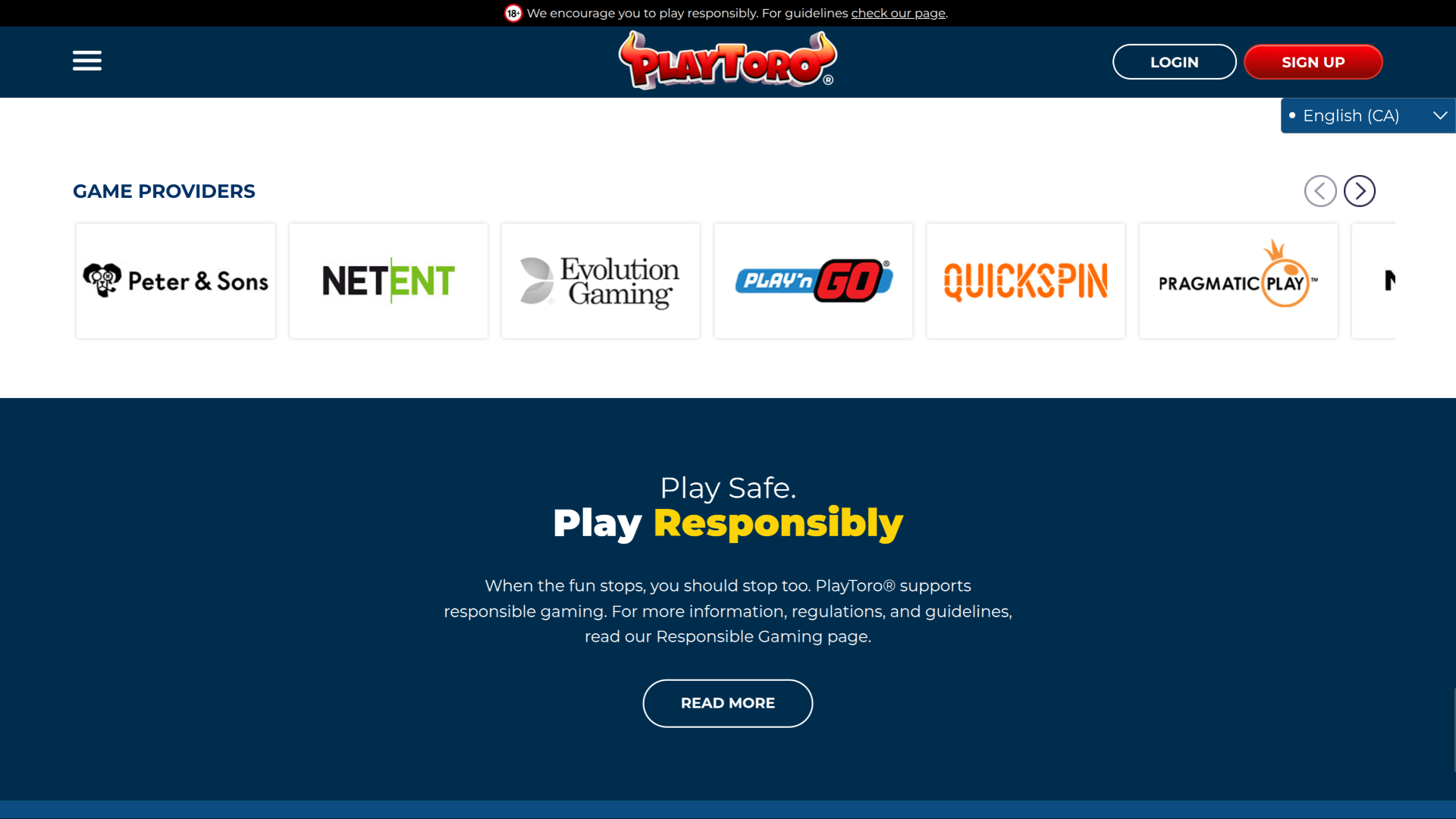 Desarrolladores de juegos de escritorio de PlayToro Casino