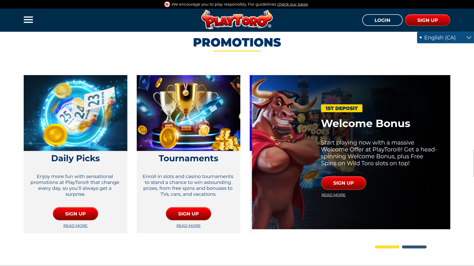 Promociones de escritorio del casino PlayToro