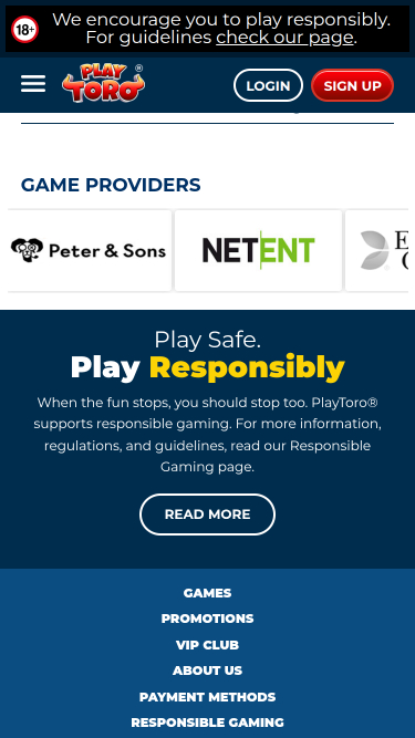 Desarrolladores de juegos móviles de PlayToro Casino