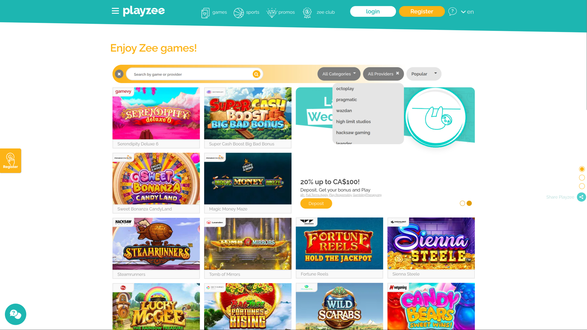 Développeurs du jeu de casino PlayZee pour ordinateur