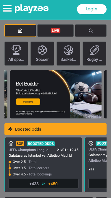 PlayZee Casino Mobile Sports