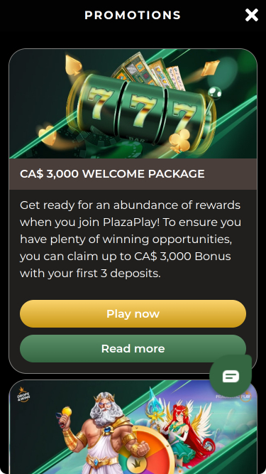 Promociones móviles del Casino PlazaPlay