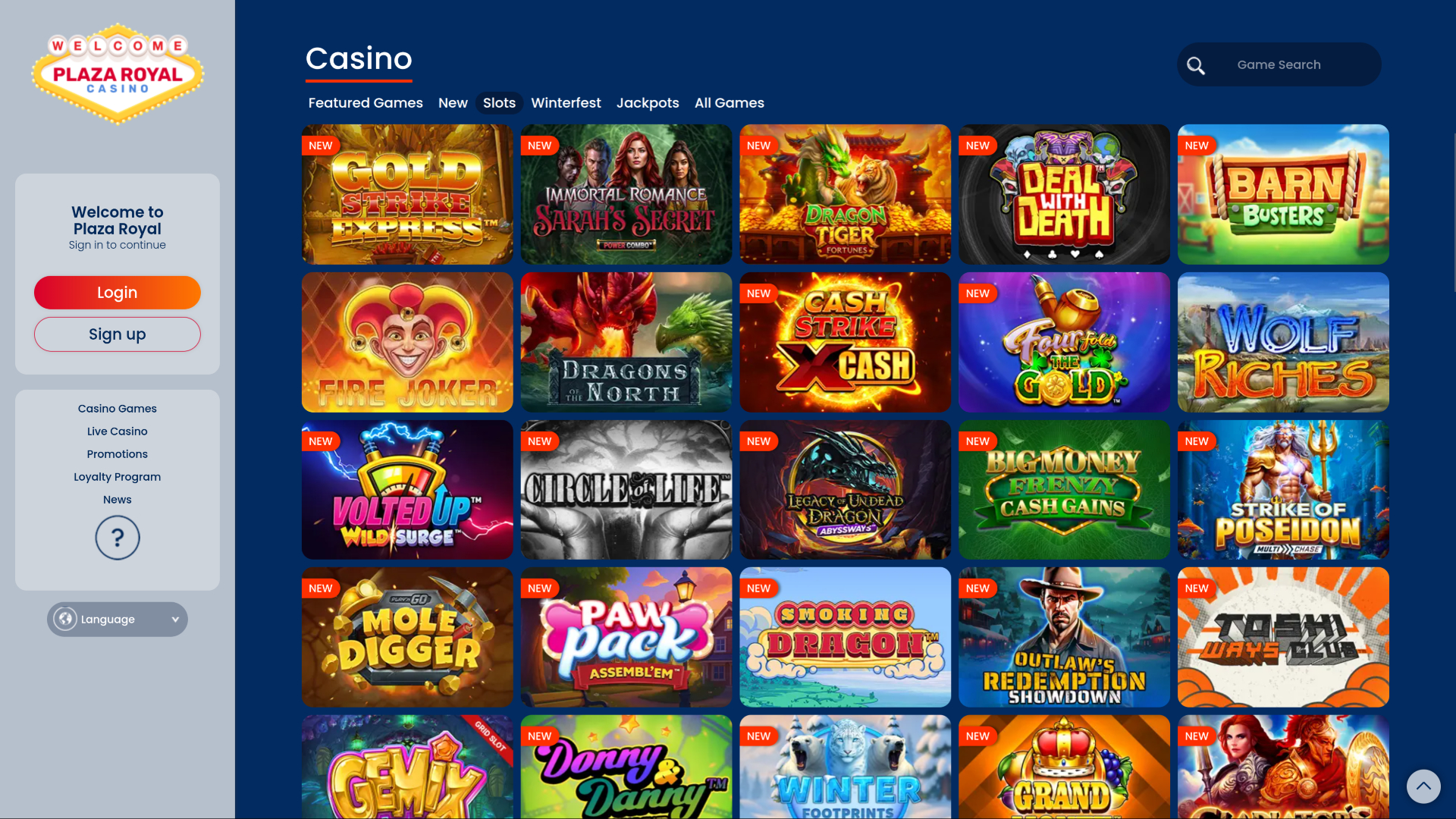 Jeux de casino Plaza Royal sur ordinateur