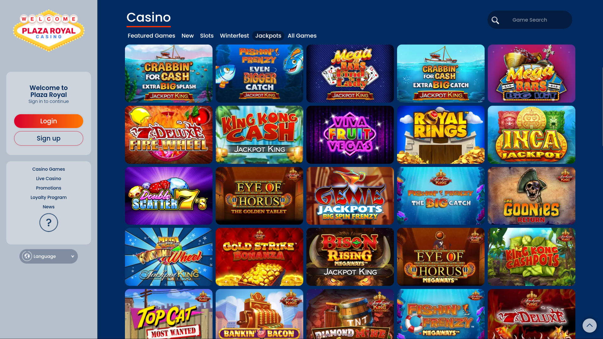 Jackpot de bureau du casino Plaza Royal