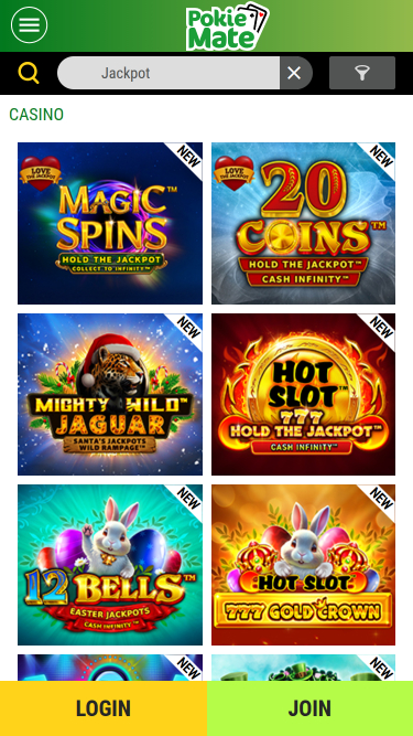 Jackpot mobile du casino Pokie Mate