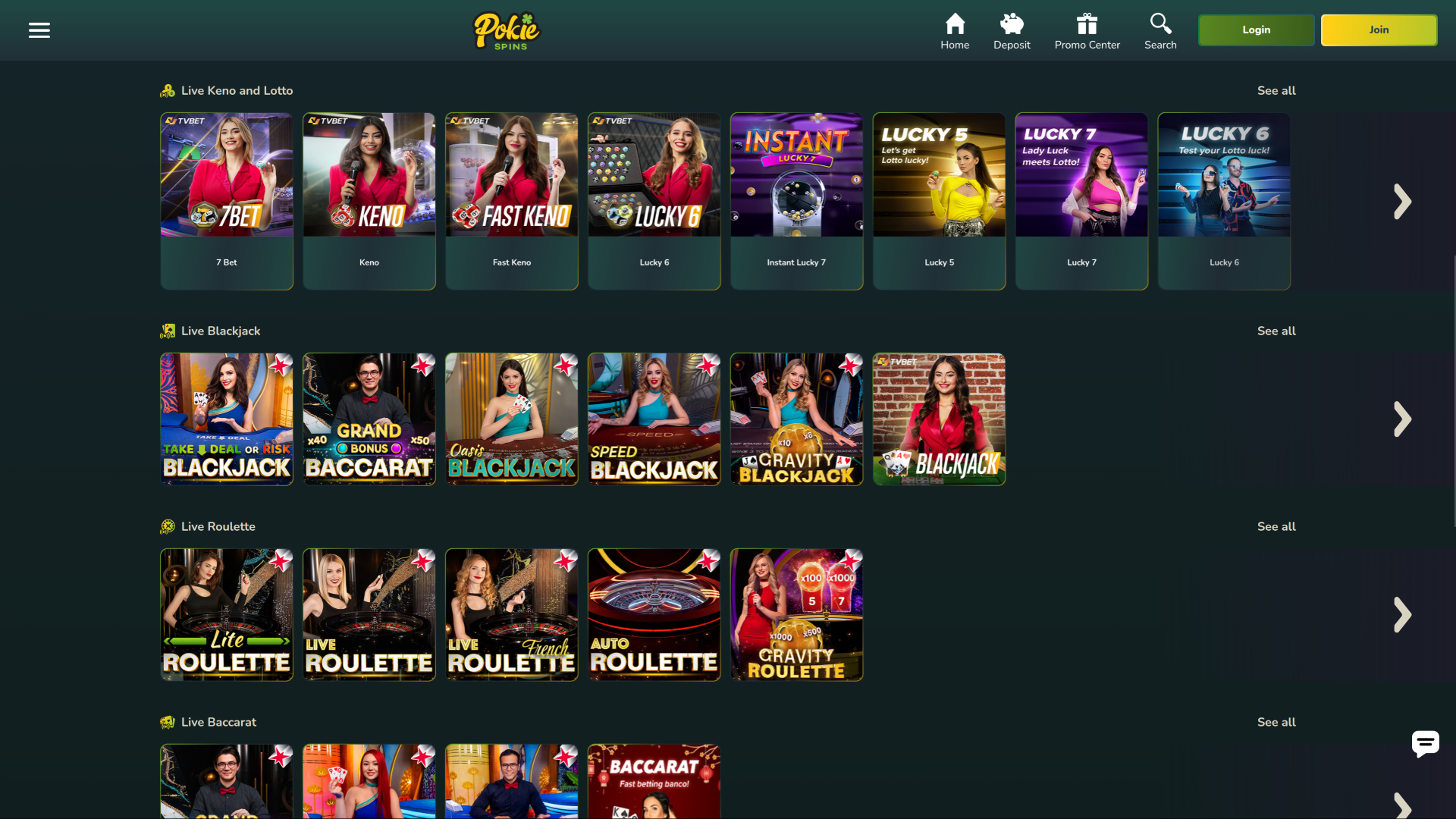 Casino Pokie Spins sur ordinateur avec croupier en direct