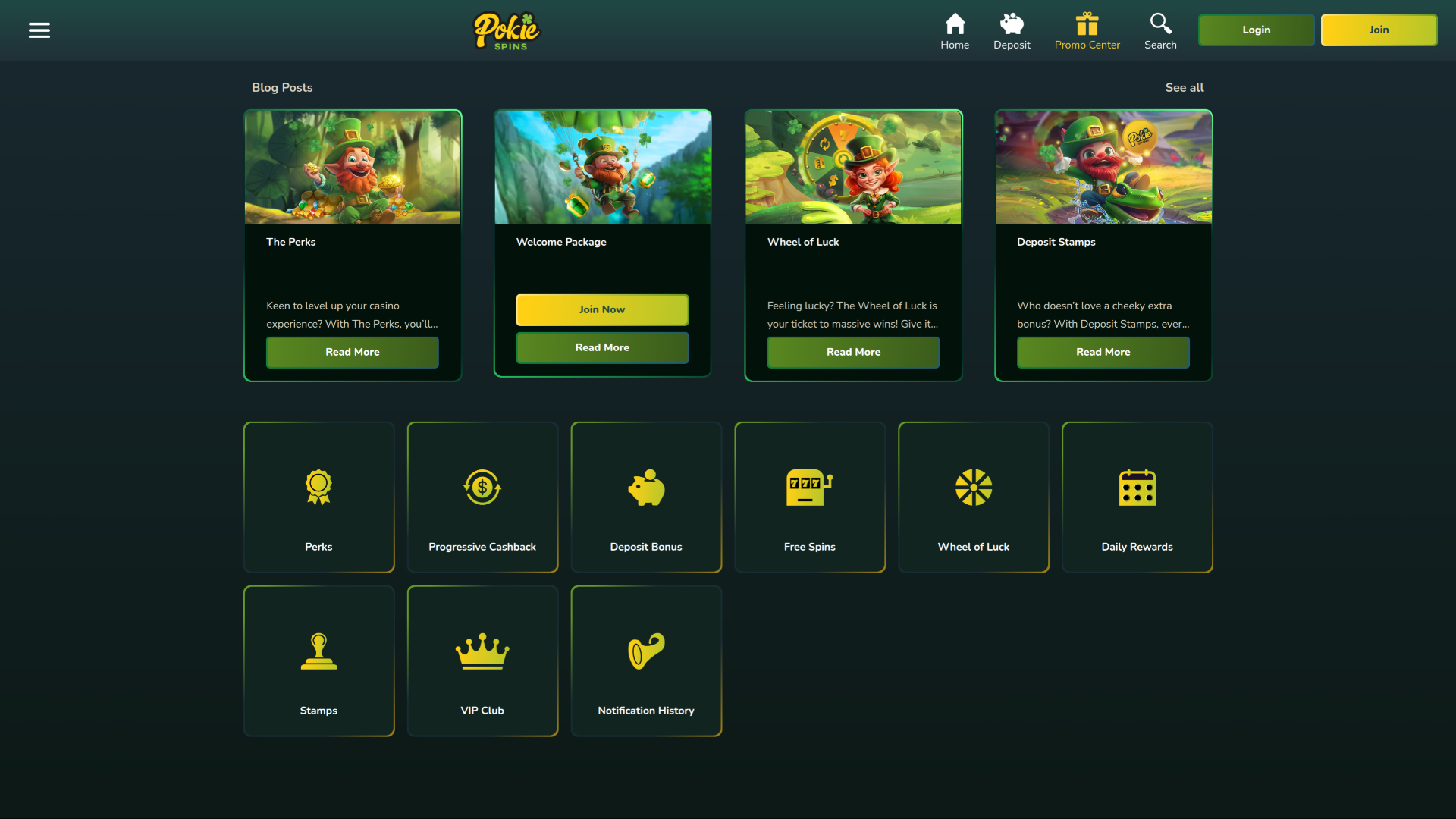 Promotions du casino Pokie Spins sur ordinateur