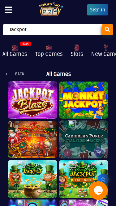 Jackpot móvil del casino Pokies2Go