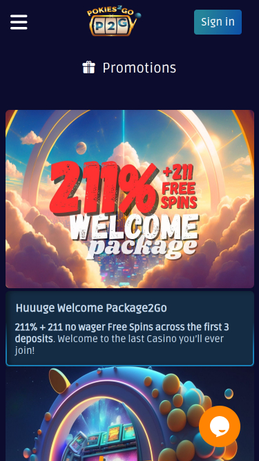 Promociones móviles del casino Pokies2Go