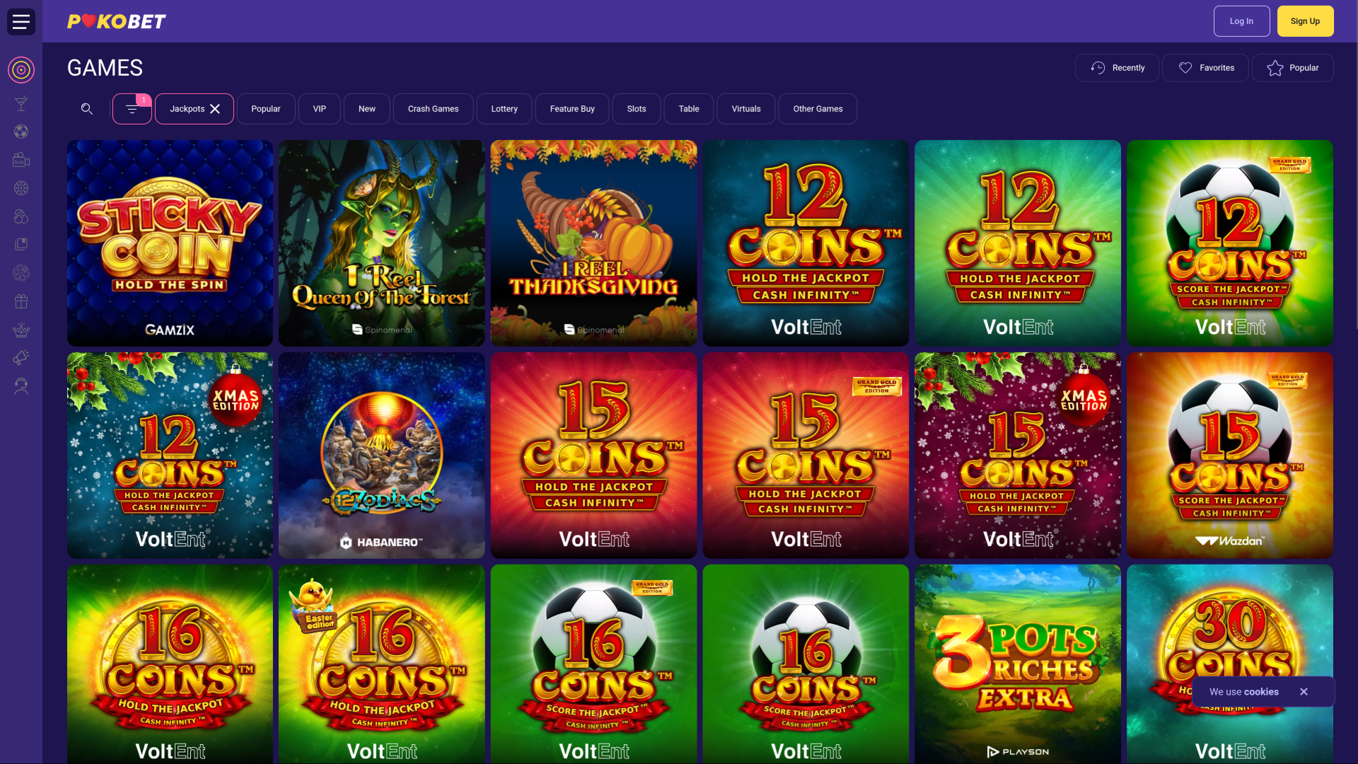 PokoBet Casino Desktop Jackpot