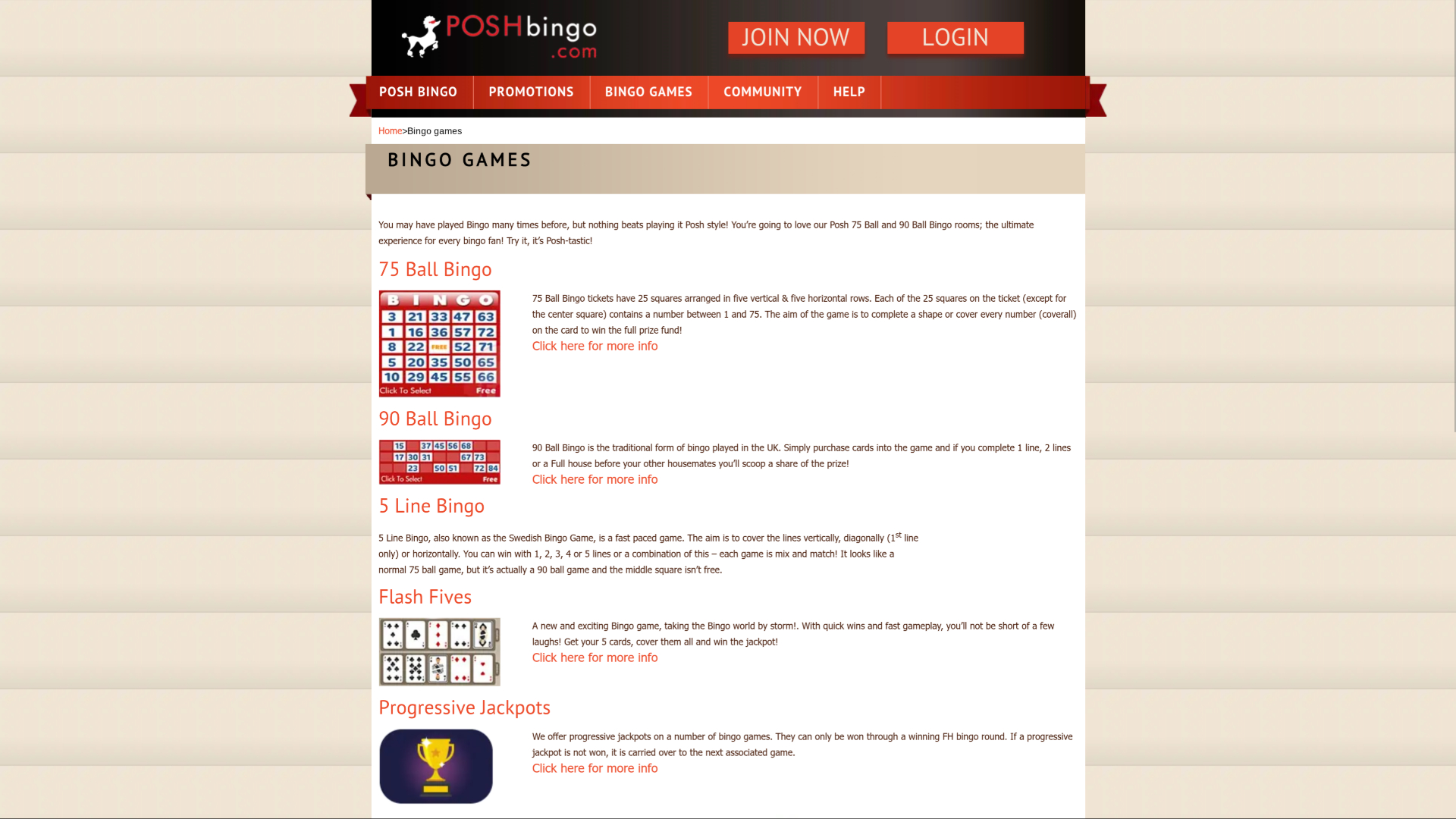 Posh Bingo ordinateur Bingo