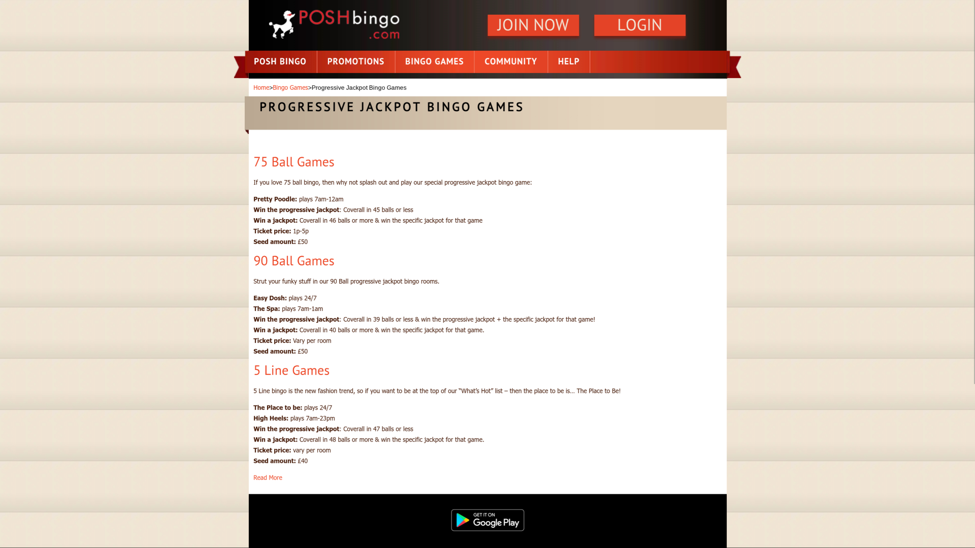 Jackpot de bureau Posh Bingo