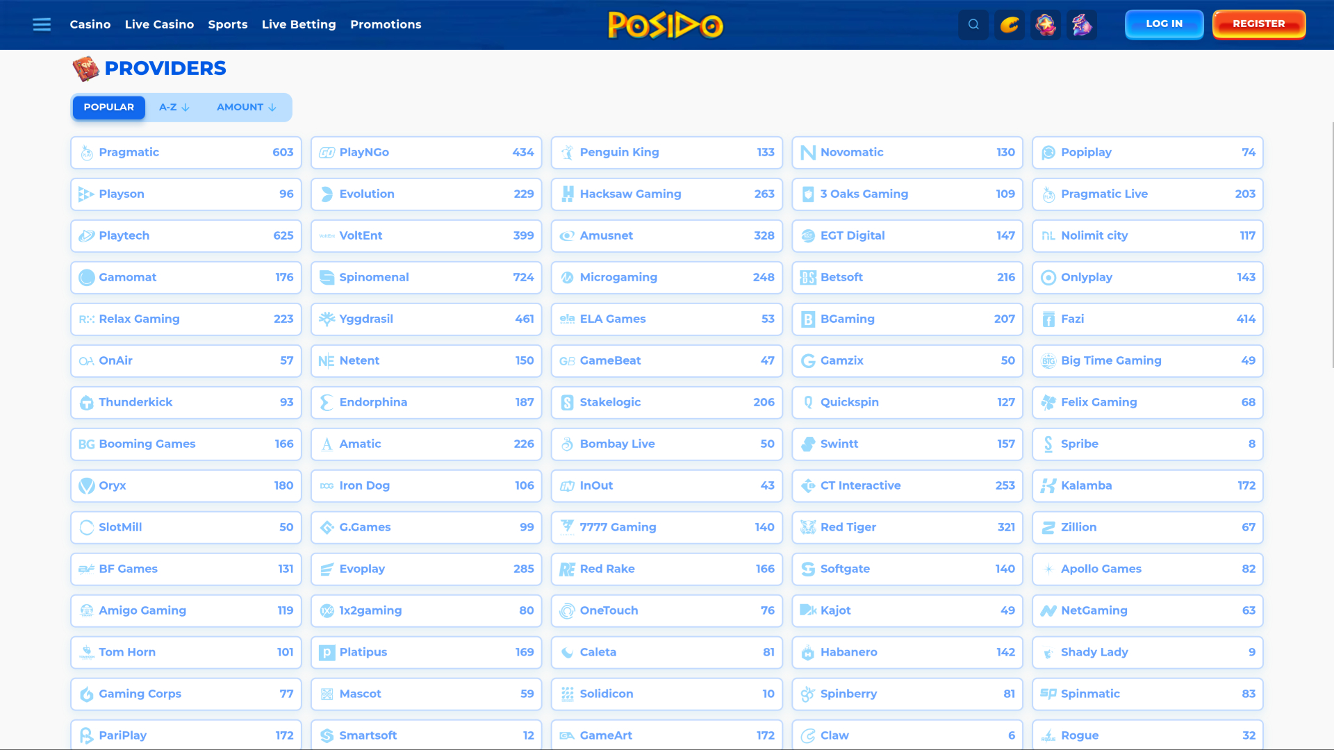 Développeurs de jeux de casino pour ordinateur Posido