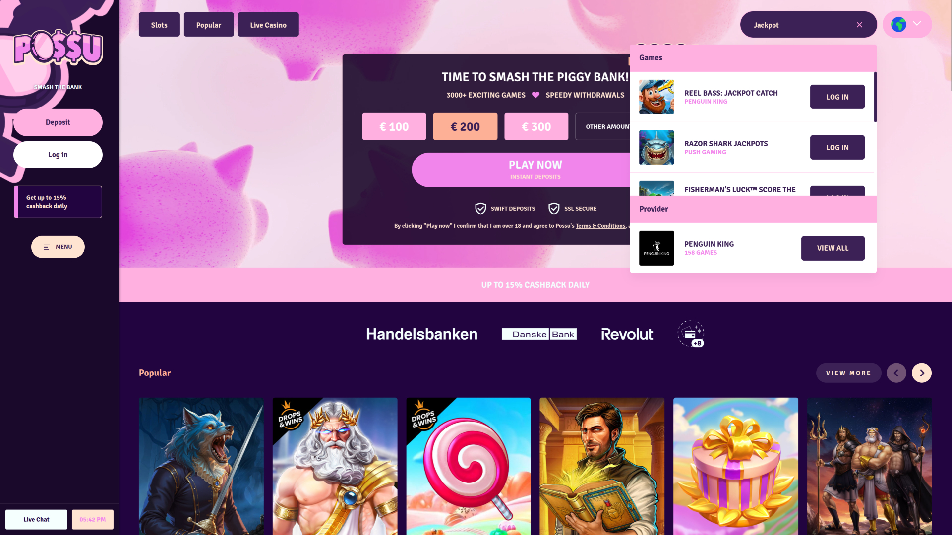 Posu Casino Desktop Jackpot