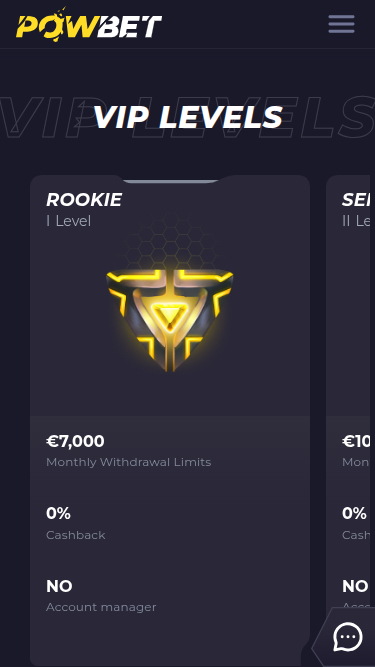 Programma VIP mobile del casinò Powbet