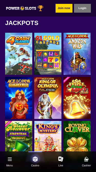 Jackpot mobile du casino Power Slots