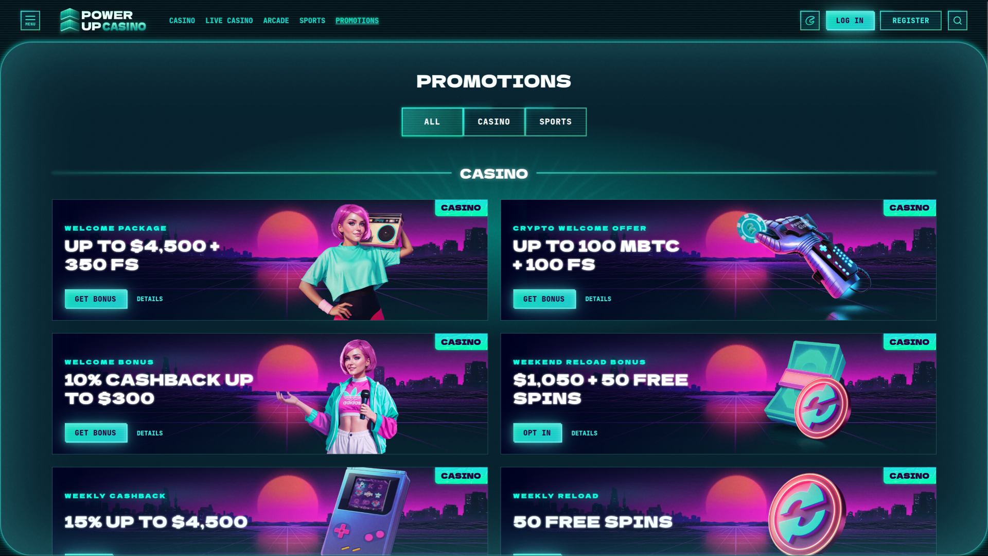 Promotions PowerUp Casino sur ordinateur