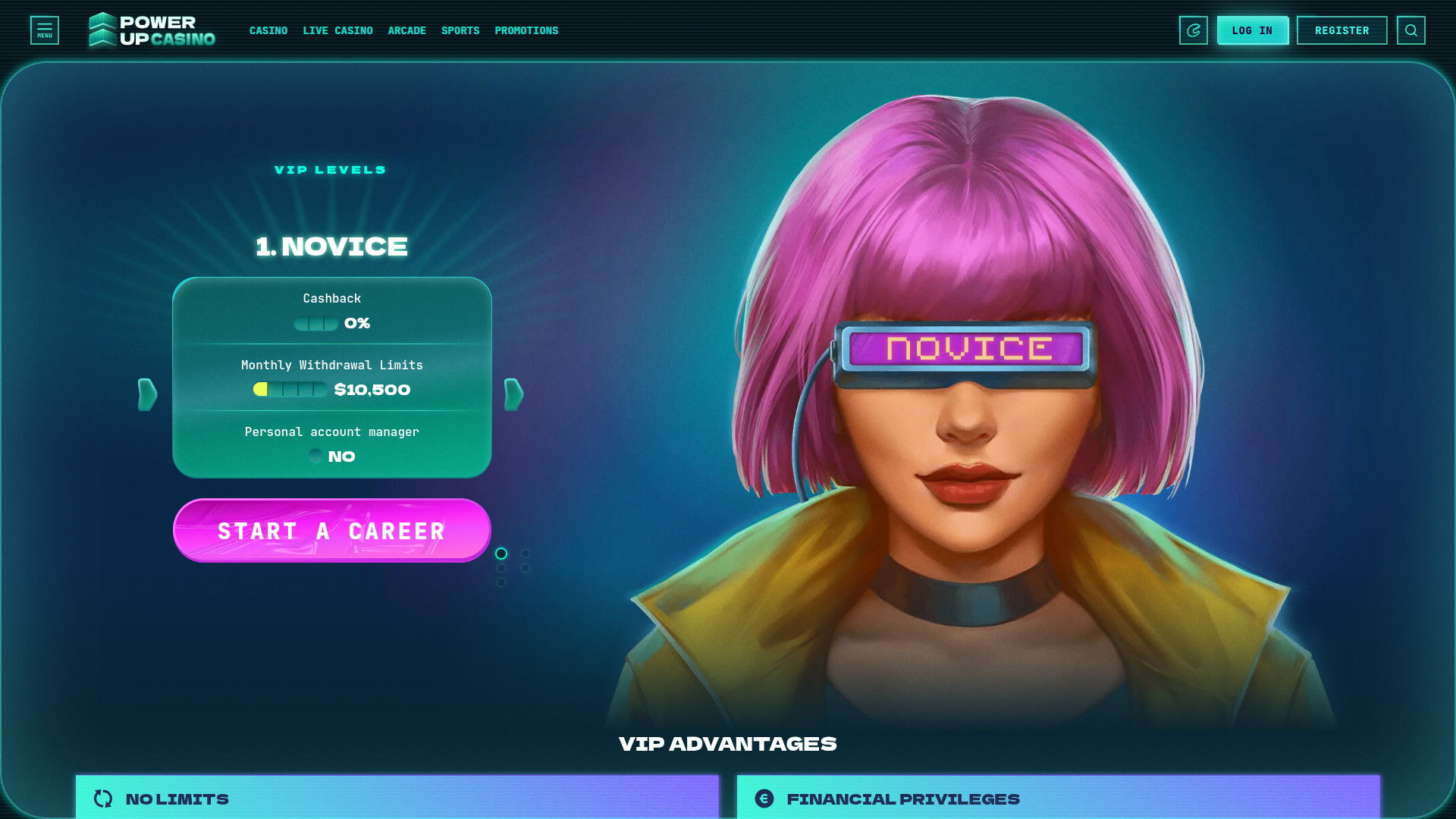 PowerUp Casino Desktop VIP Program