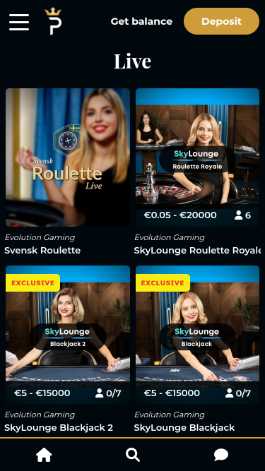 Croupier en direct mobile de Premier Live Casino