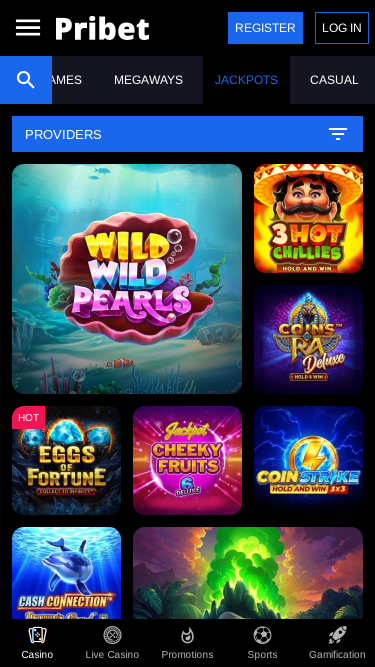 Jackpot mobile du casino Pribet
