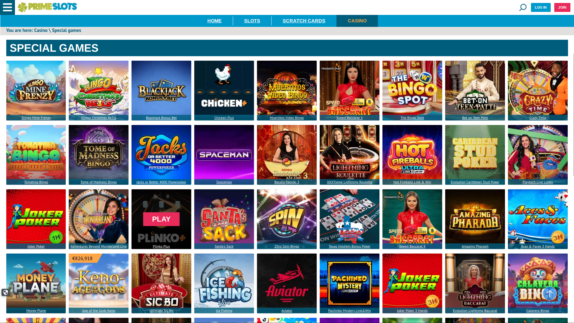 Prime Slots Desktop Special Games