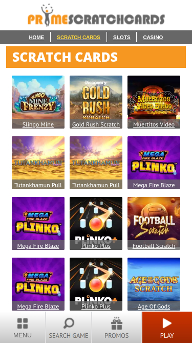 Gratta e vinci per dispositivi mobili PrimeScratchCards