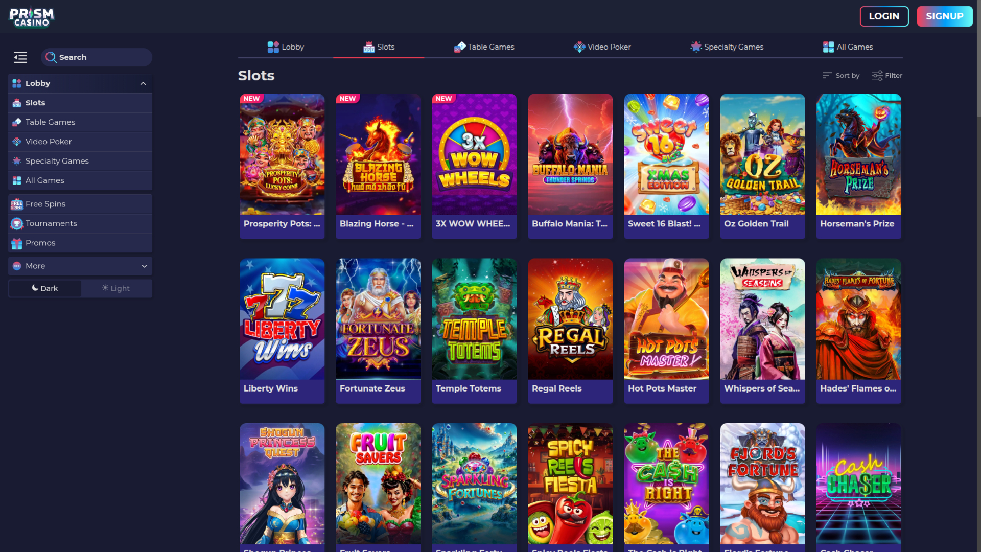 Prism Casino Desktop Games