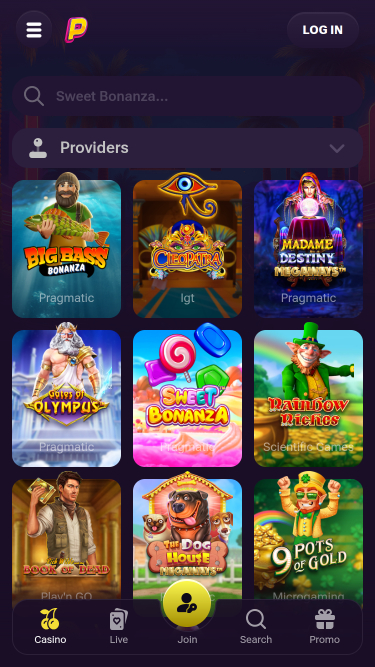 Jeux mobiles de casino Prive