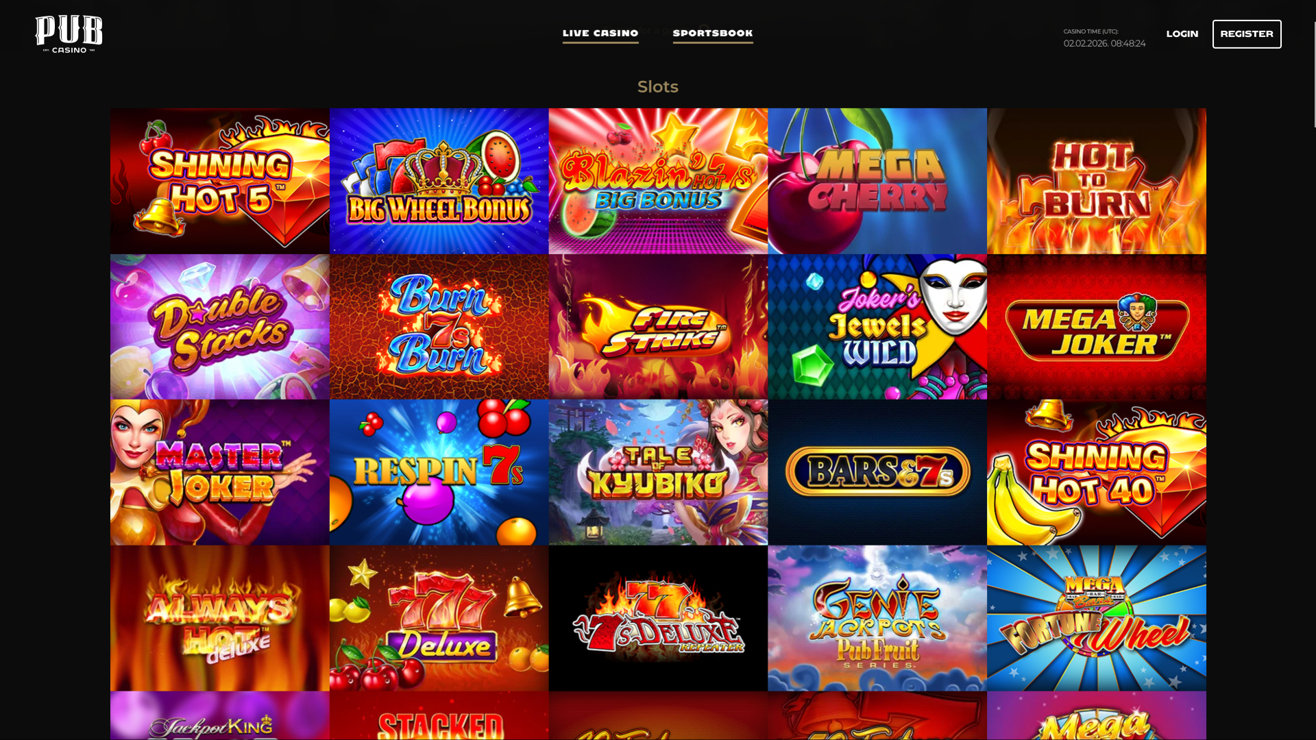 Pub Casino Desktop-Spiele