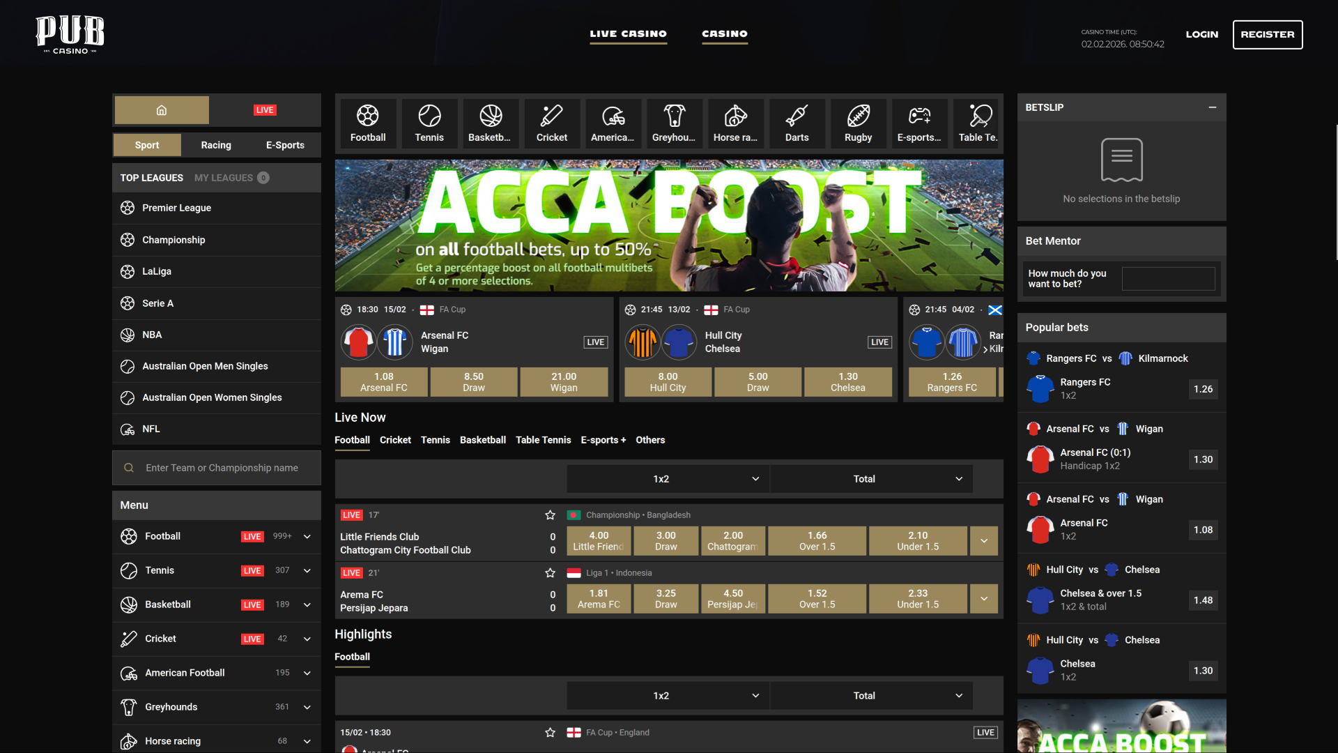 Pub Casino Desktop Sport