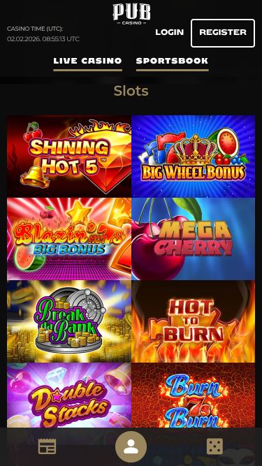 Pub Casino Mobile Games