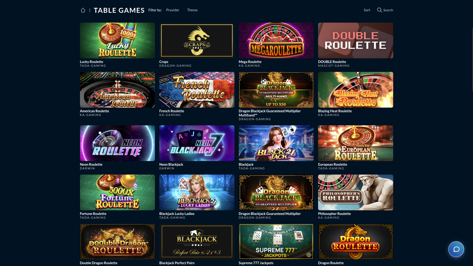 Jeux de table de casino Punt sur ordinateur