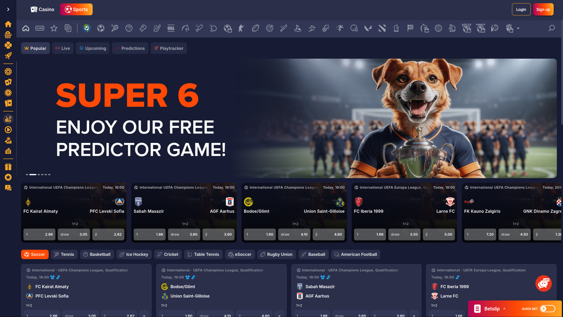 PuppyBet Casino Paris sportifs sur ordinateur