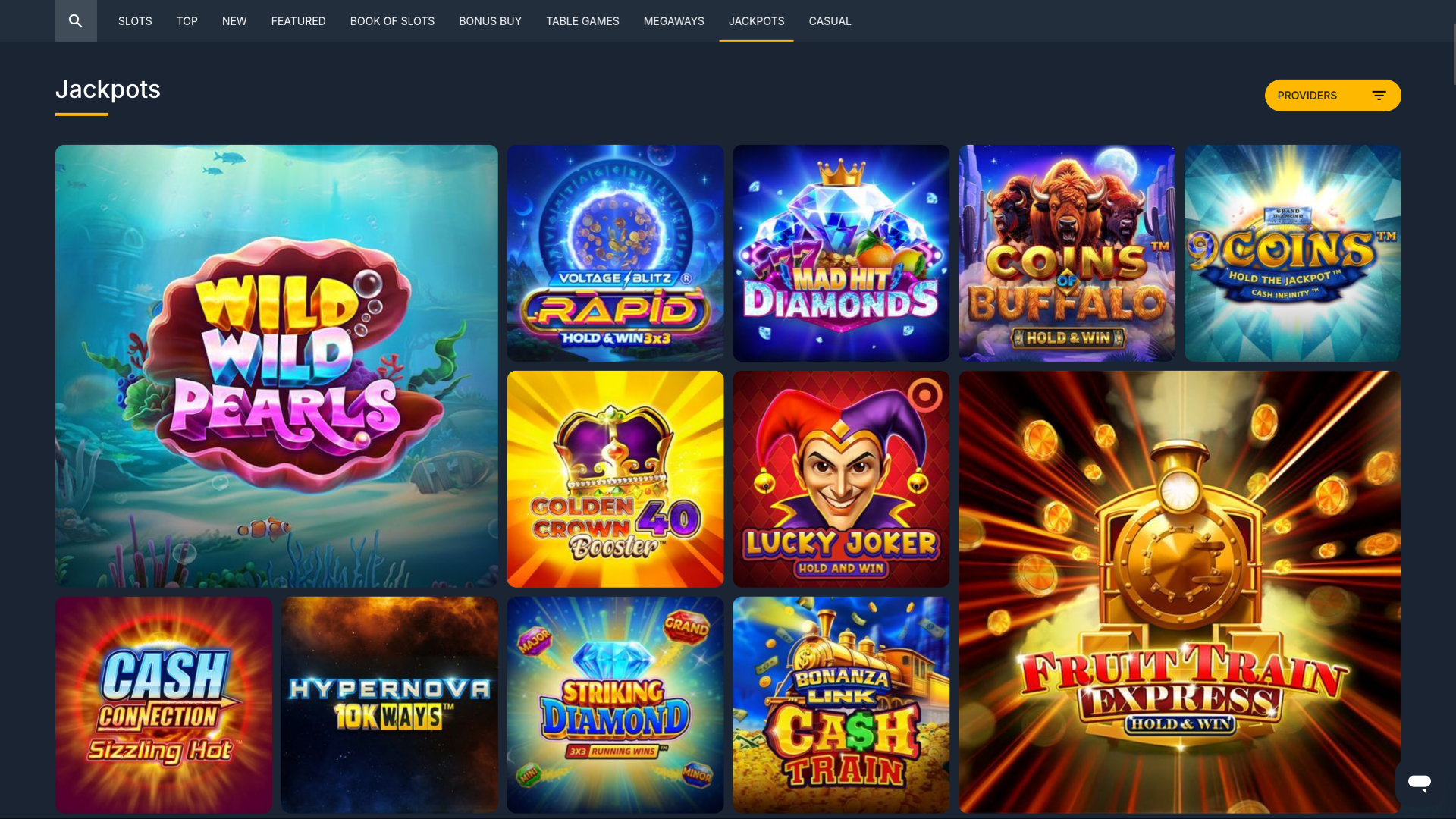 PureBets Casino Desktop Jackpot