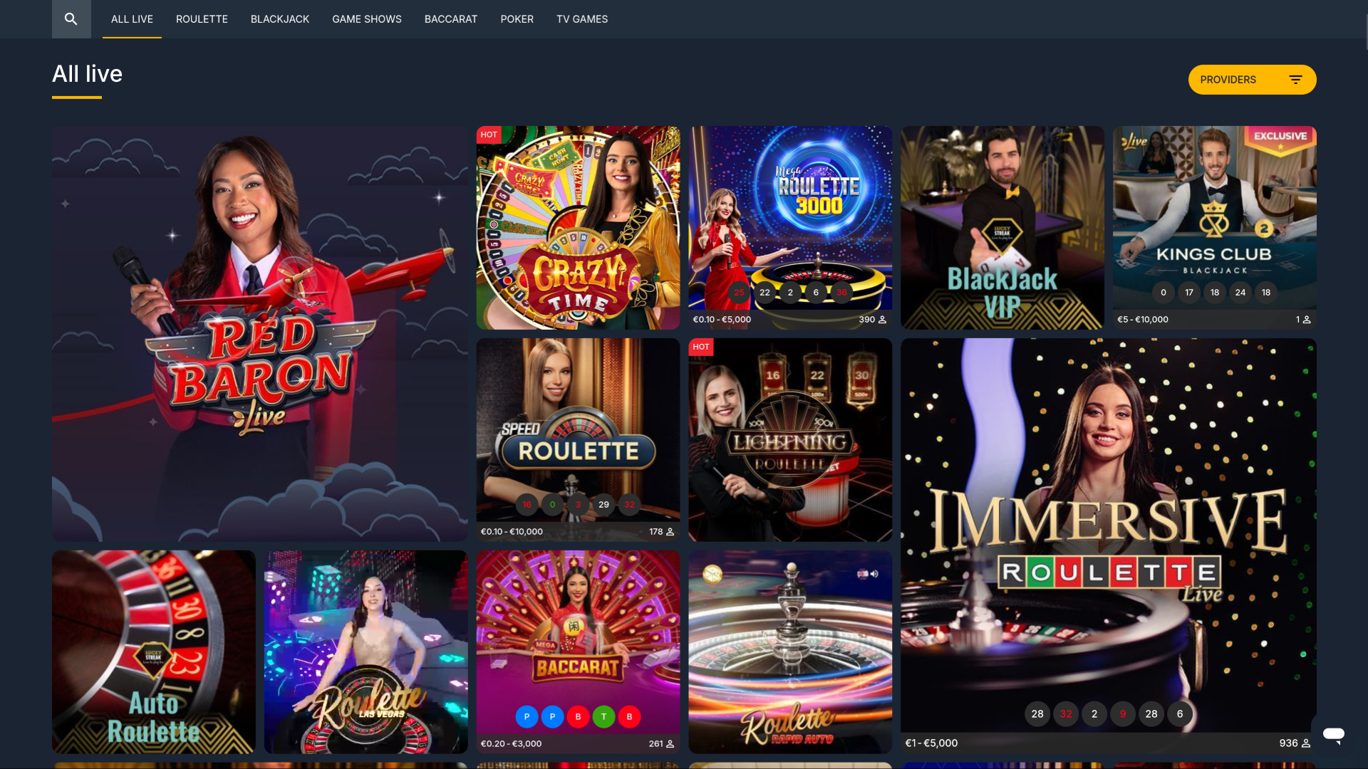 PureBets Casino Desktop Live Dealer