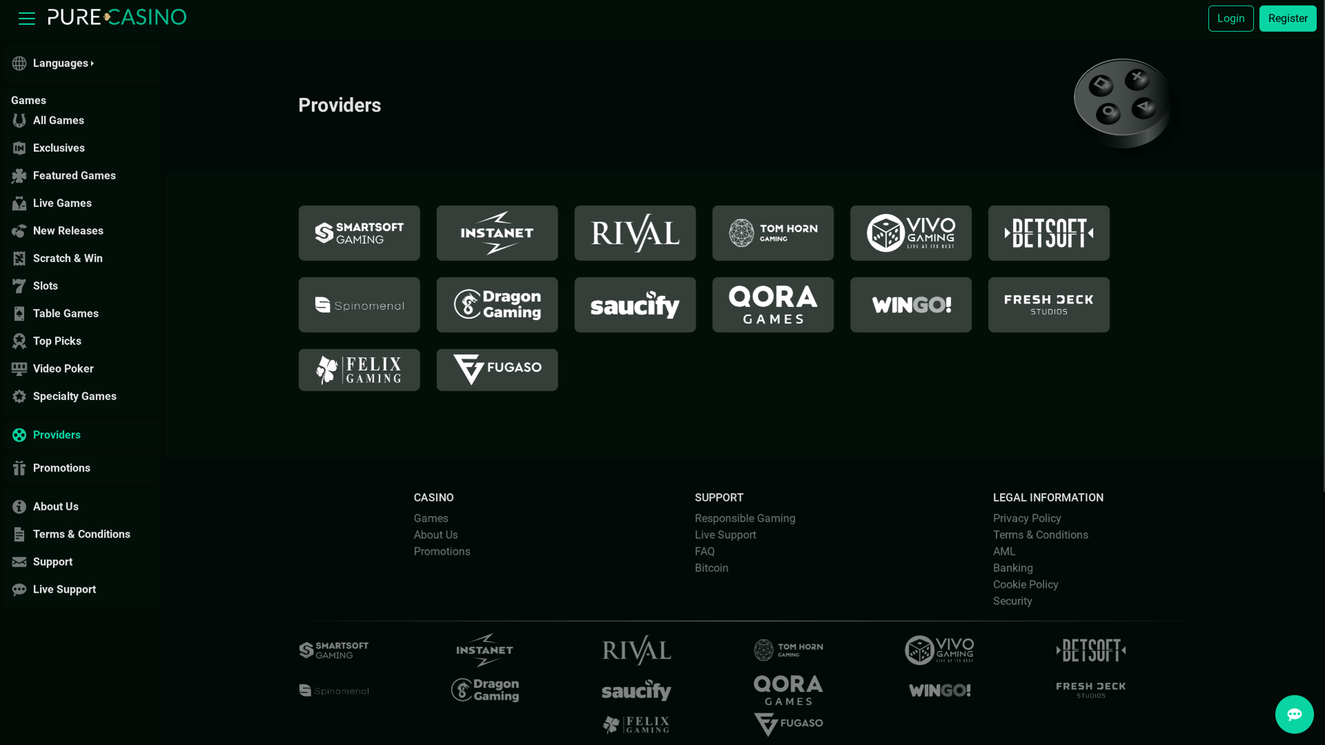 Développeurs de jeux de bureau PureCasino