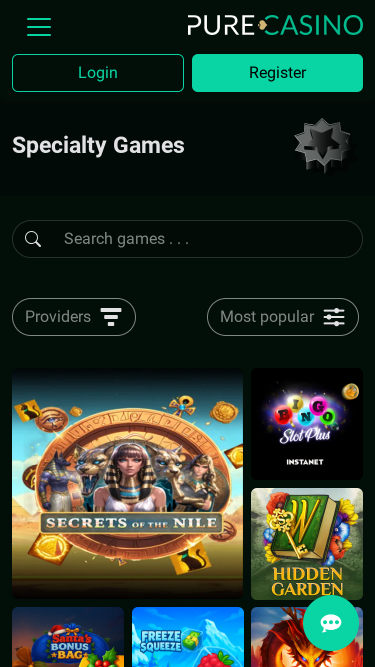 PureCasino Мобильные специализированные игры