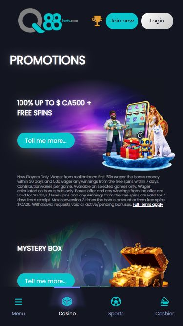Мобильные акции Q88bets