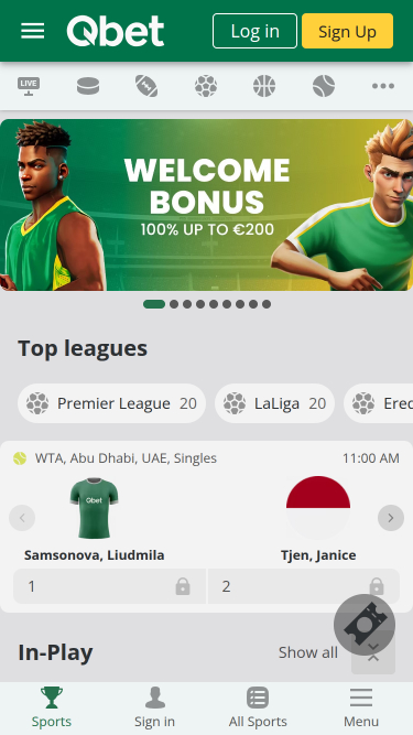 Sports mobiles du casino QBet