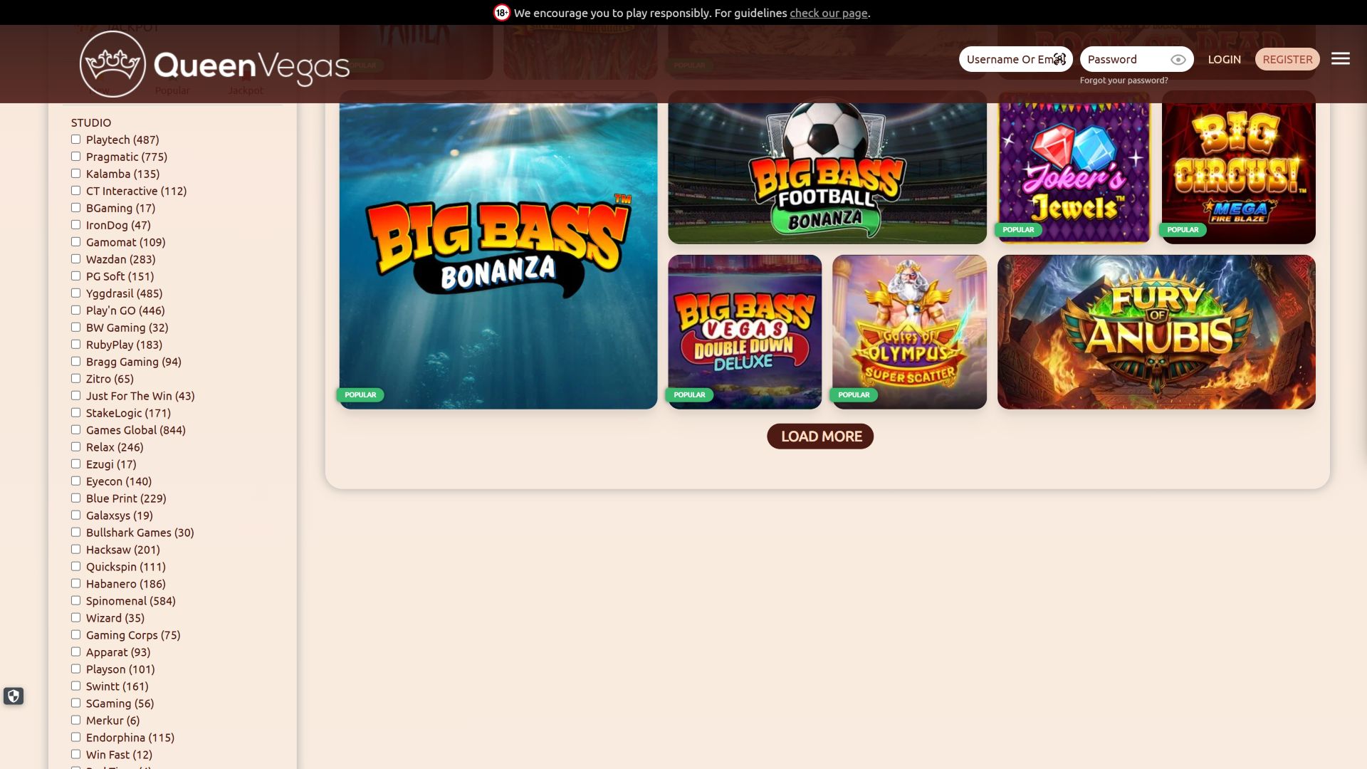 Développeurs du jeu de casino Queen Vegas pour ordinateur