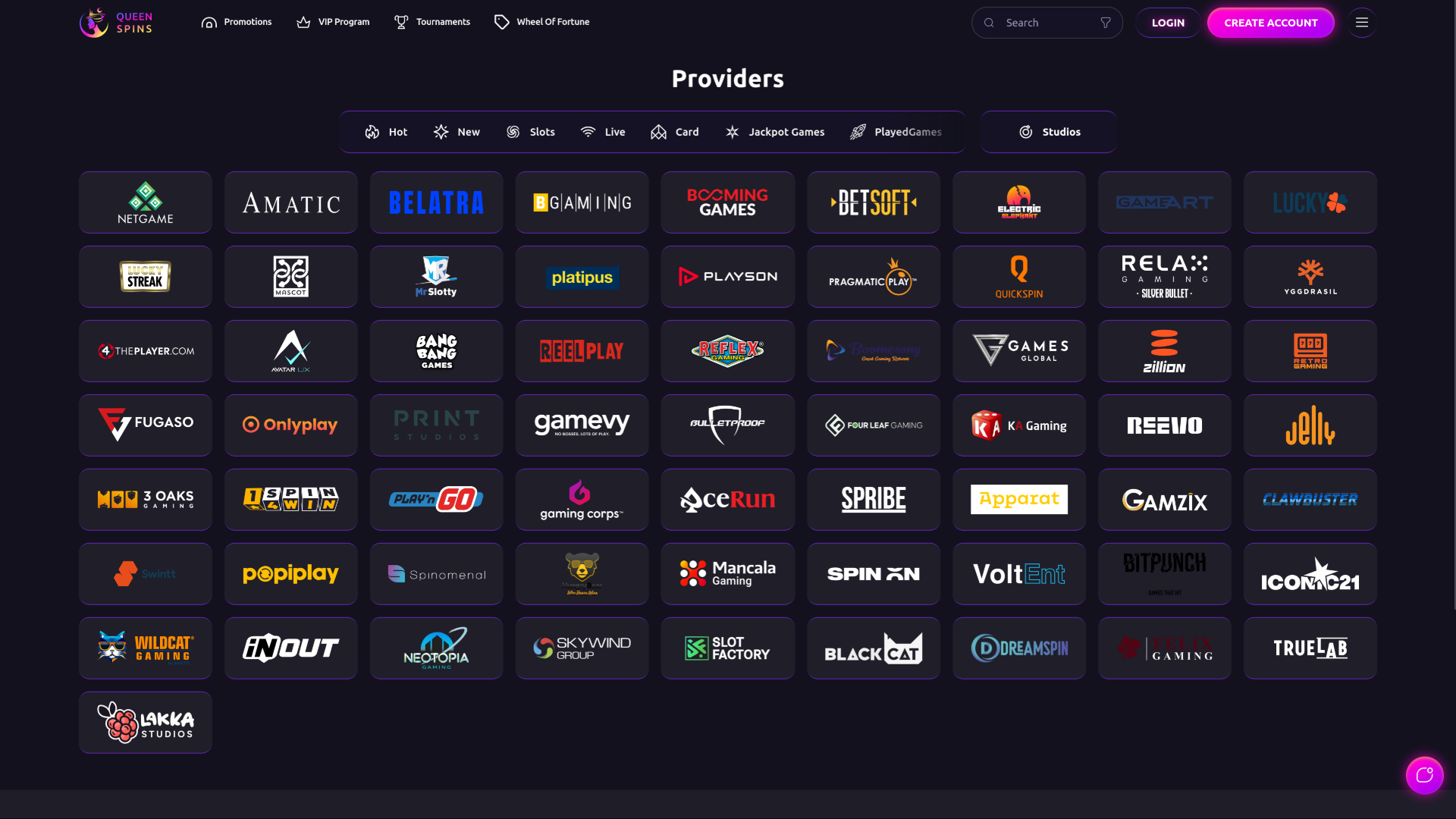 Développeurs du jeu de casino QueenSpins pour ordinateur