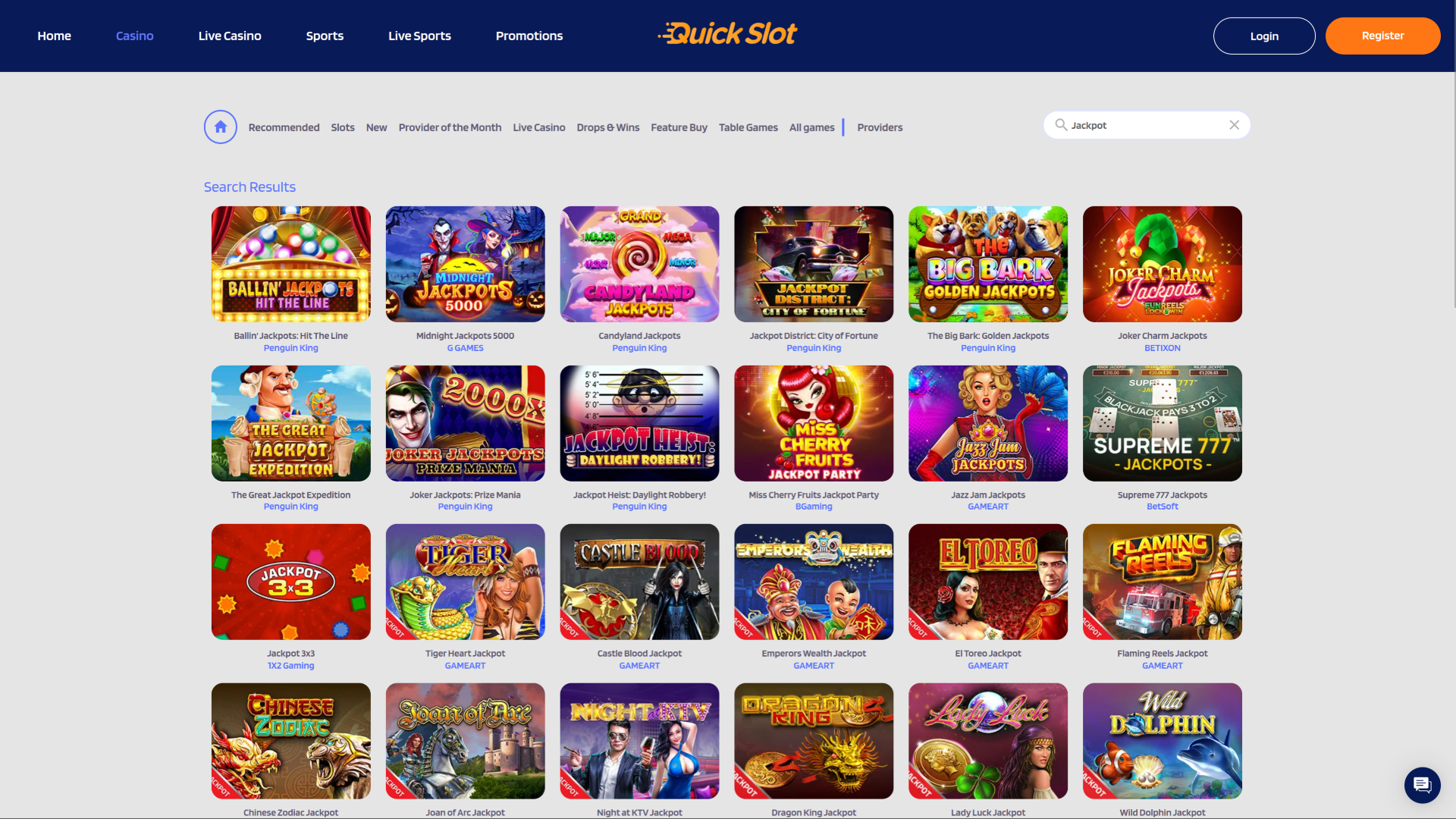 Джекпот казино QuickSlot для ПК