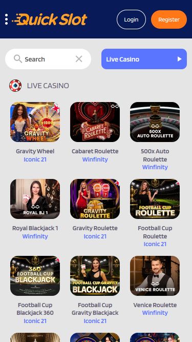 Мобильное казино QuickSlot с живыми дилерами