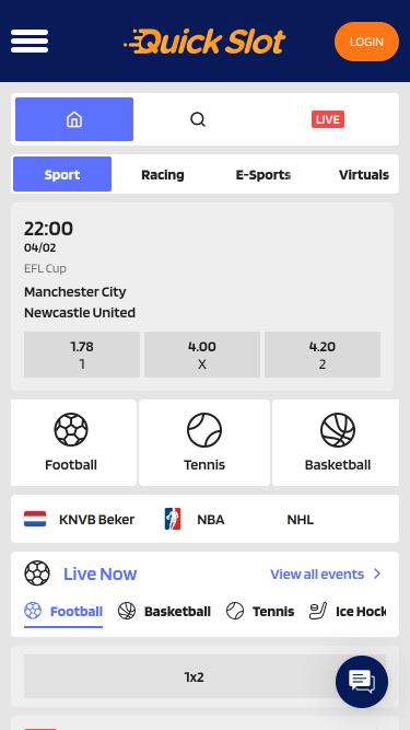 Мобильное казино QuickSlot - спорт