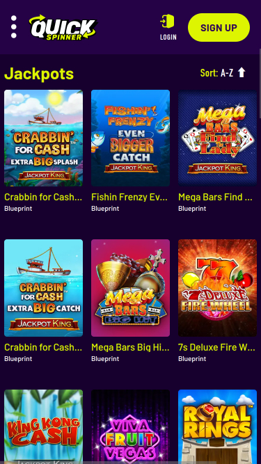 Jackpot mobile du casino Quickspinner